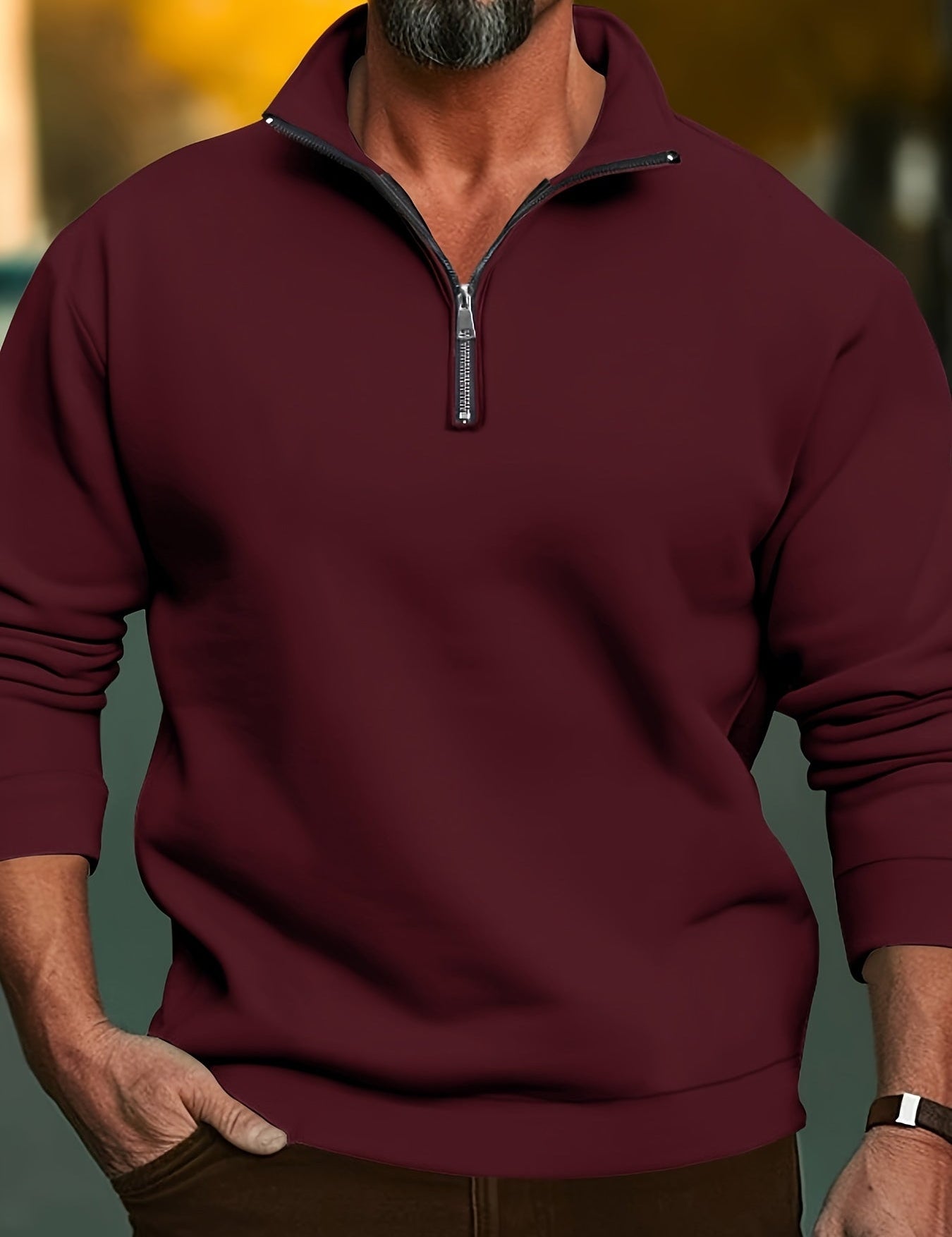 Marco - Casual sweater with zipper for men