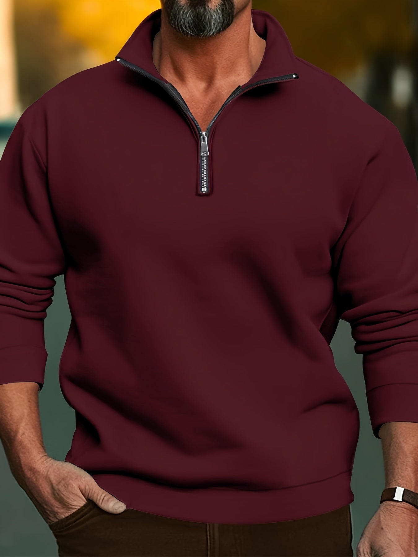 Marco - Casual sweater with zipper for men