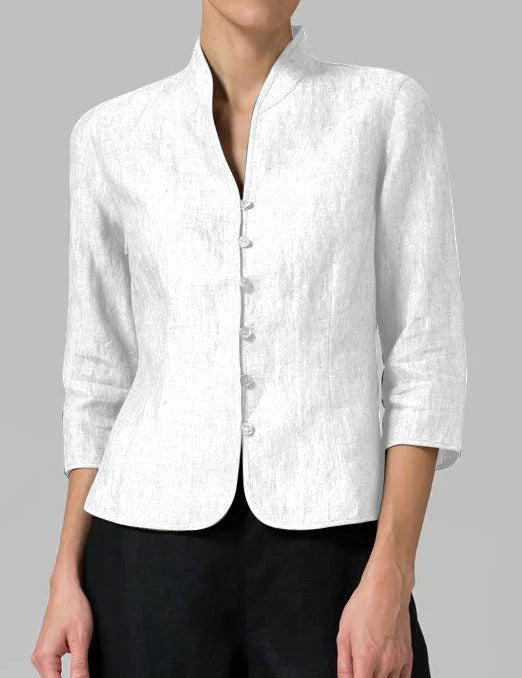 Kylie - High-quality women's blouse with stand-up collar