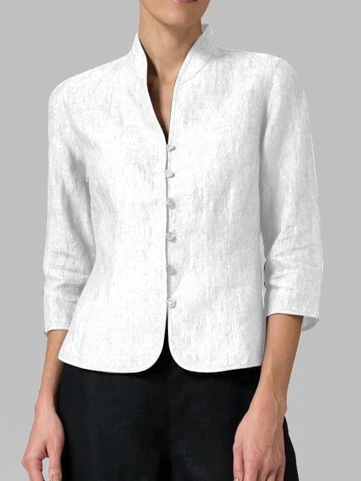 Kylie - High-quality women's blouse with stand-up collar