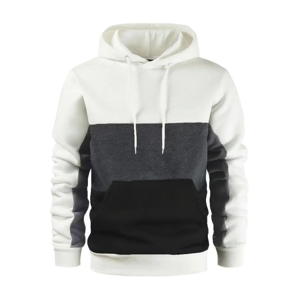 Jaxon - Men's Patchwork Hoodie in Casual Fleece