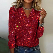 Heidi - Sparkling Jumper With V-neckline