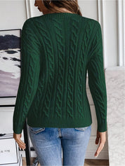 Mieke - Women's Casual Knit Sweater with Braid Pattern