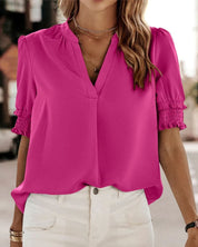 Ada - V-Neck Short Sleeve Blouse