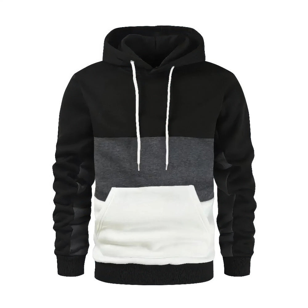 Jaxon - Men's Patchwork Hoodie in Casual Fleece