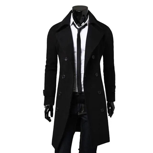 Manuel - Windproof trenchcoat jacket with two rows of buttons