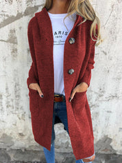 Mikayla - Women's Hooded Knitted Long Cardigan