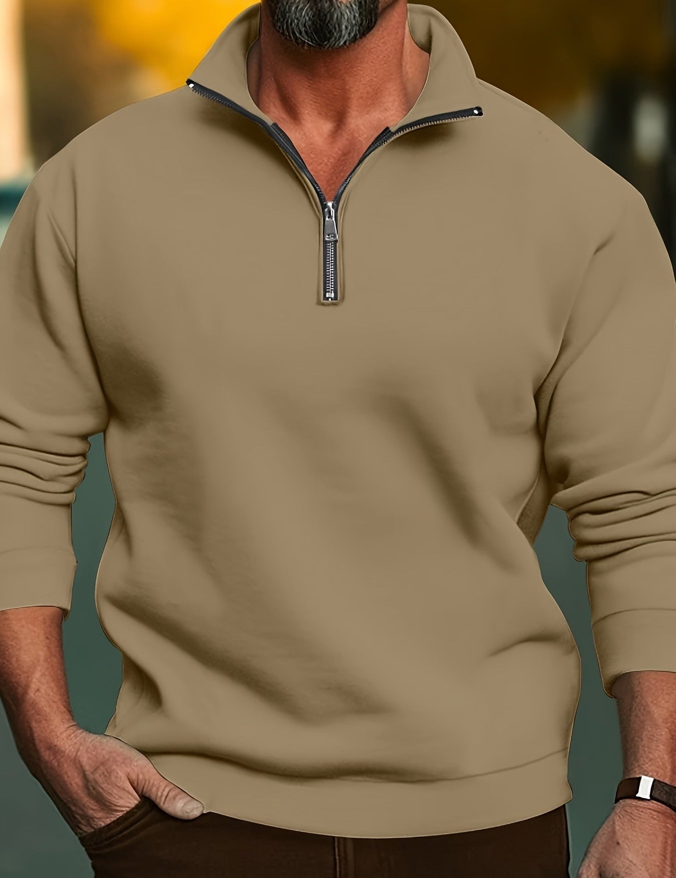 Marco - Casual sweater with zipper for men