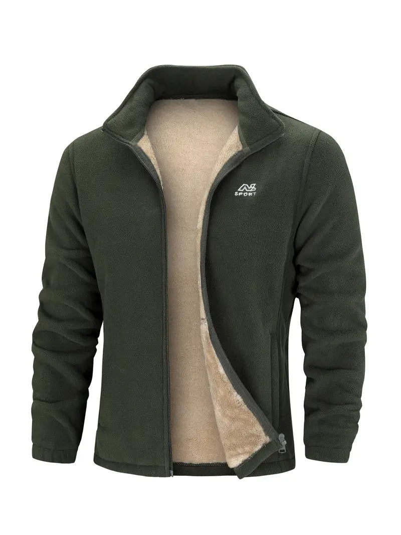 Merijn - Men's Warm Zip-Up Jacket with Stand-Up Collar for Fall and Winter