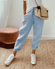 Jordyn - Pants made of cotton and linen for women