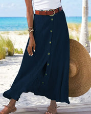 Alida - Solid Color Maxi Skirt