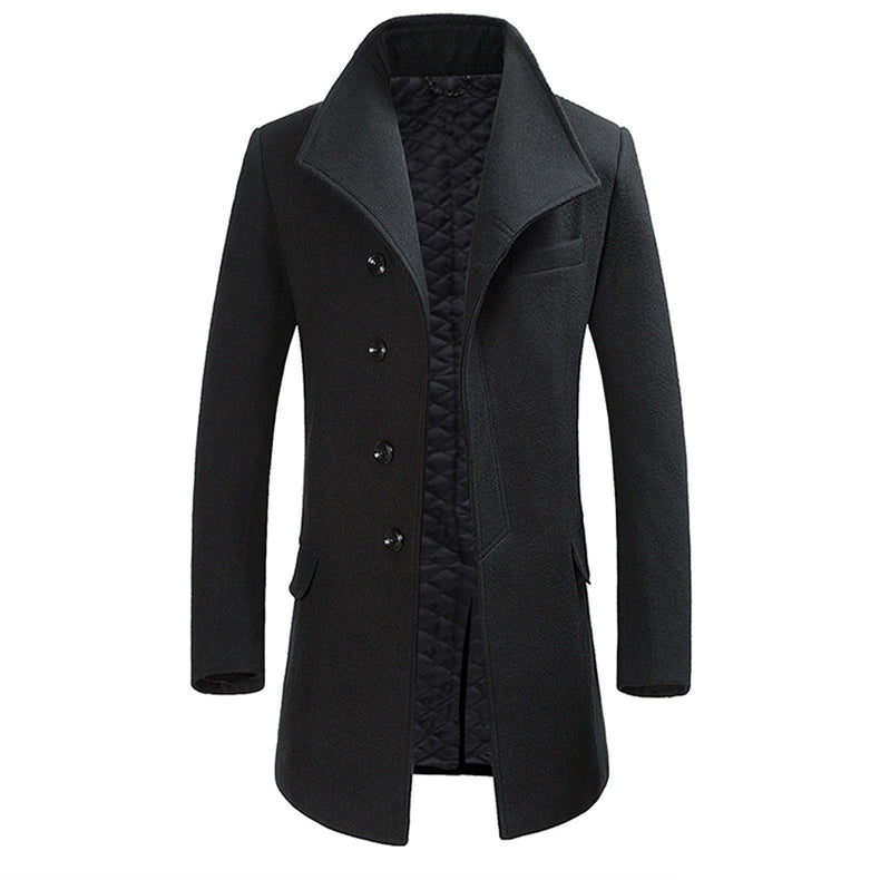 Xavier - Men's Long Wool Coat