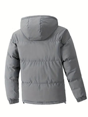 Kaj -  Men's Solid Puffer Coat With Pockets