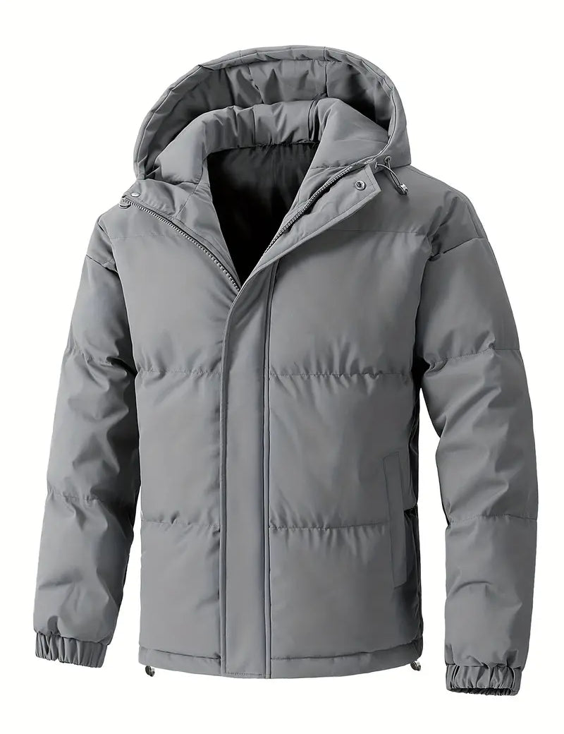 Kaj -  Men's Solid Puffer Coat With Pockets