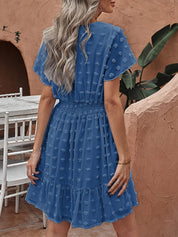 Beatrix - Pleated casual short sleeve mini dress for summer