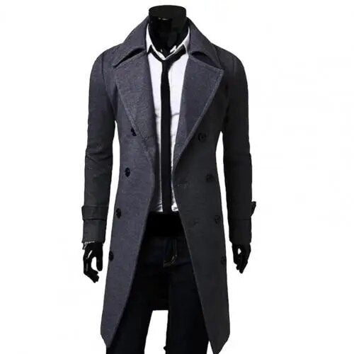 Manuel - Windproof trenchcoat jacket with two rows of buttons