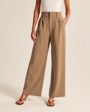 Alexa - Wide-leg palazzo pants with a high waist