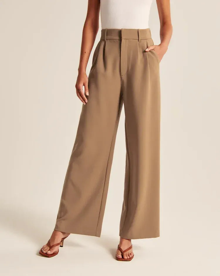 Alexa - Wide-leg palazzo pants with a high waist