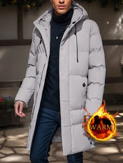 Caspar - Warm Hooded Mid-length Jacket