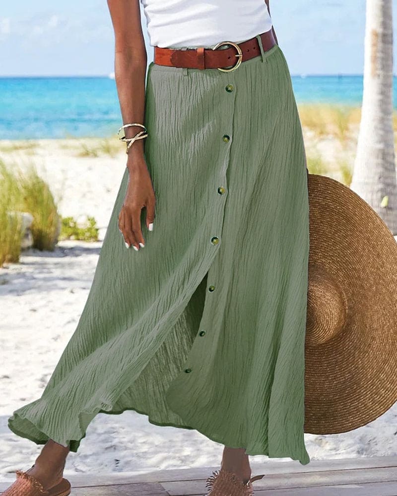 Alida - Solid Color Maxi Skirt