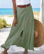 Alida - Solid Color Maxi Skirt