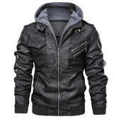 Jackson - Men's fashionable leather jacket with hood