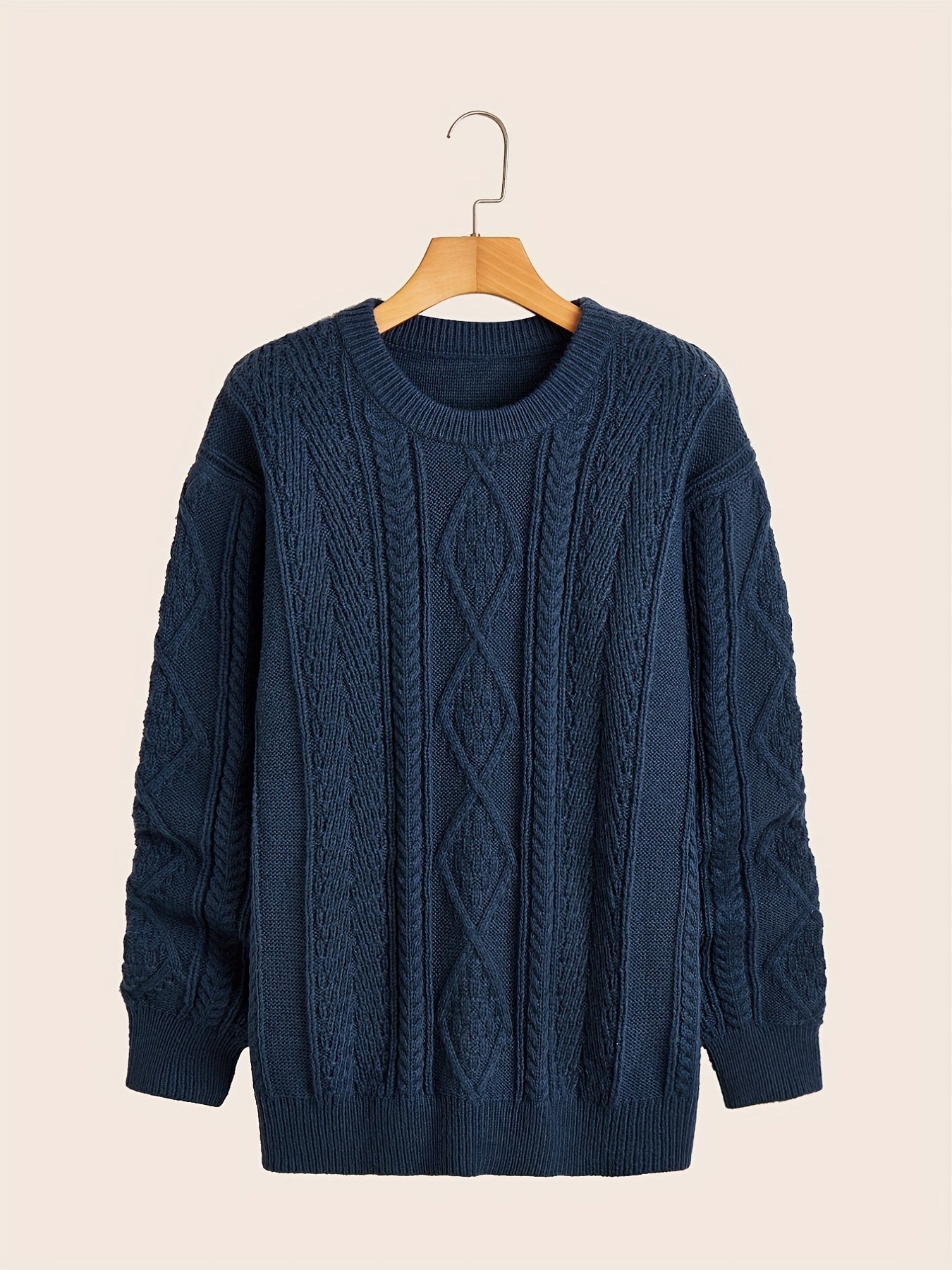 Quinn - Men's Casual Cable Knit Sweater