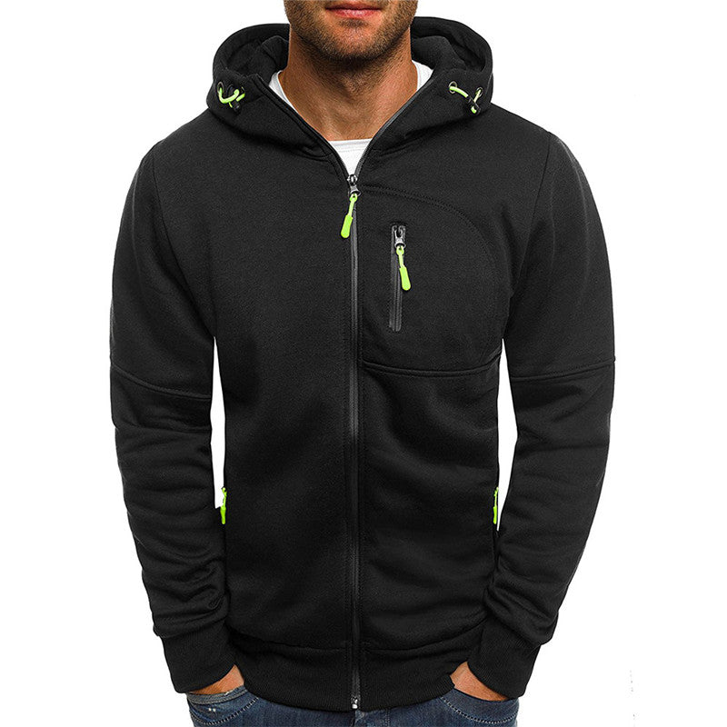 Alfons - Men's Zip-Up Hoodie with Fleece Lining