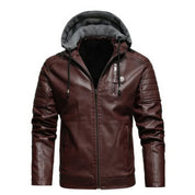 Alden - Winter Coat with Hooded Leather for Men