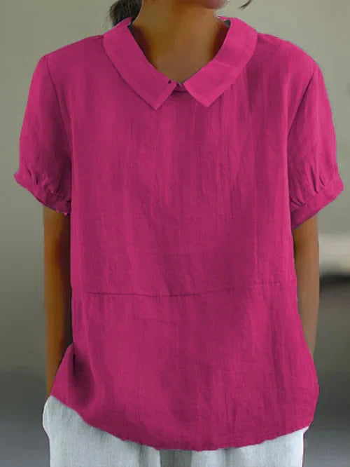 Camille - Classic Cotton and Linen Solid  Top