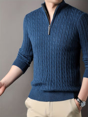 Ulises - Men's cable knit sweater with zipper