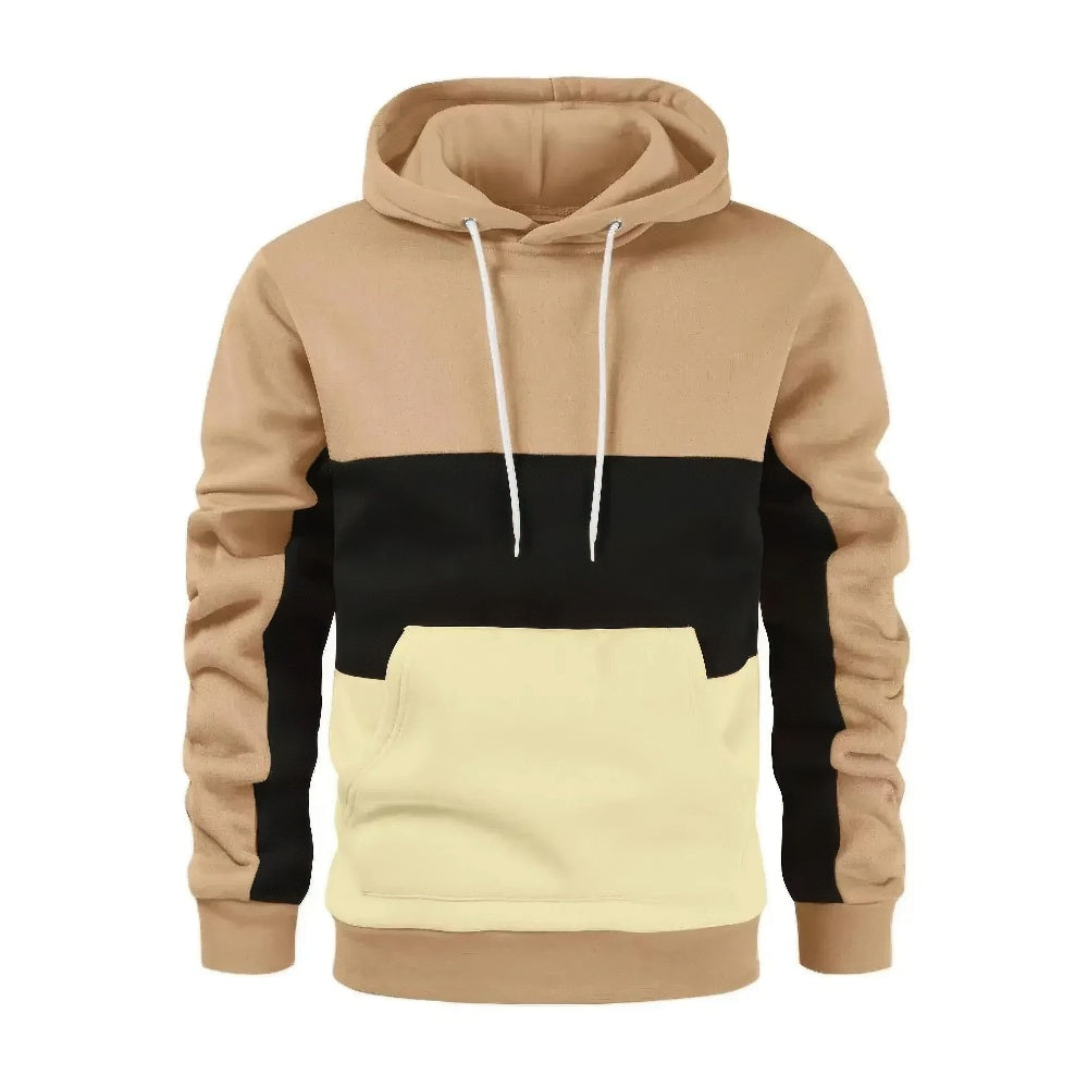 Jaxon - Men's Patchwork Hoodie in Casual Fleece