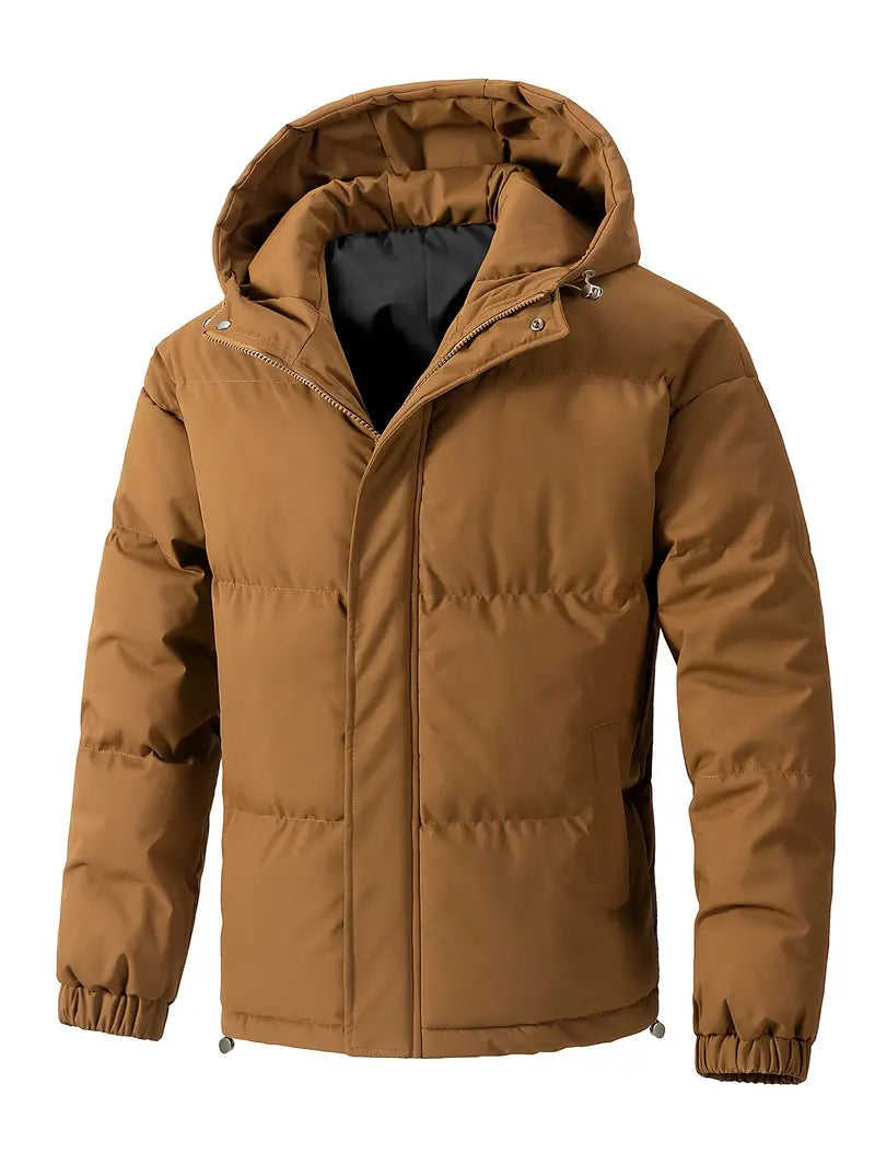 Kaj -  Men's Solid Puffer Coat With Pockets