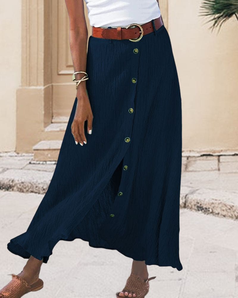 Alida - Solid Color Maxi Skirt