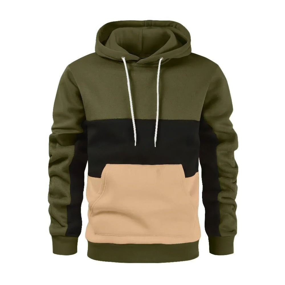 Jaxon - Men's Patchwork Hoodie in Casual Fleece