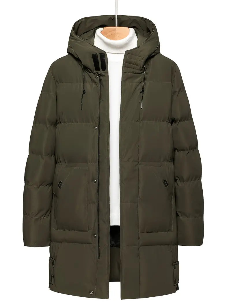 Caspar - Warm Hooded Mid-length Jacket