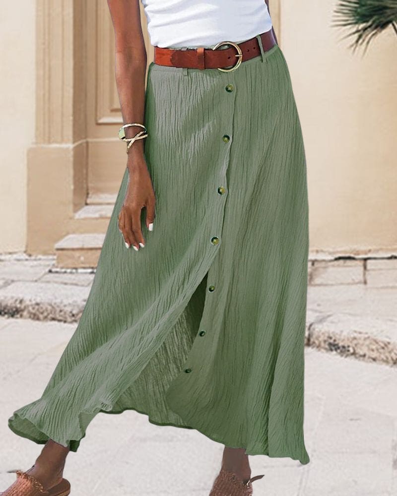 Alida - Solid Color Maxi Skirt