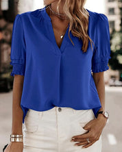 Ada - V-Neck Short Sleeve Blouse