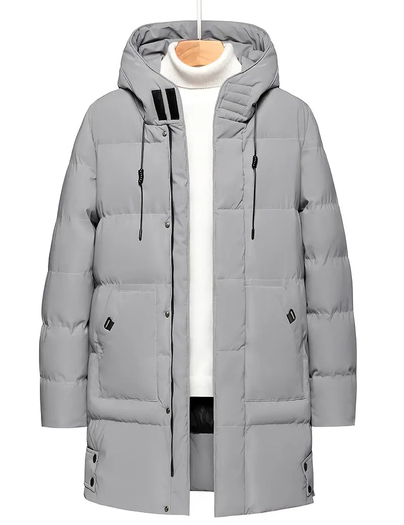 Caspar - Warm Hooded Mid-length Jacket