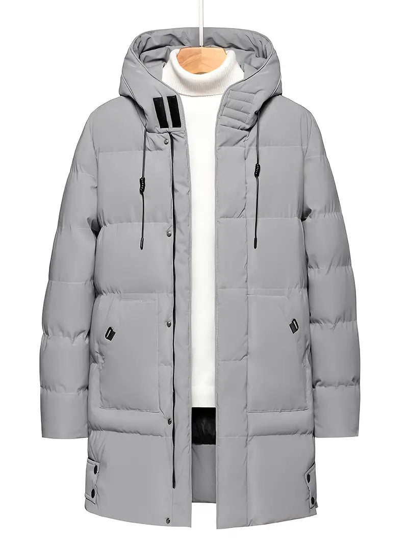 Caspar - Warm Hooded Mid-length Jacket