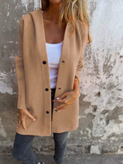 Valentina - Casual single-breasted hooded blazer