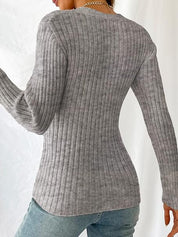 Khloe - Ribbed sweater with wrap look