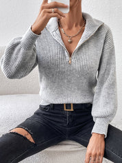 Hannah - Casual sweater with zipper for women