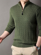 Ulises - Men's cable knit sweater with zipper