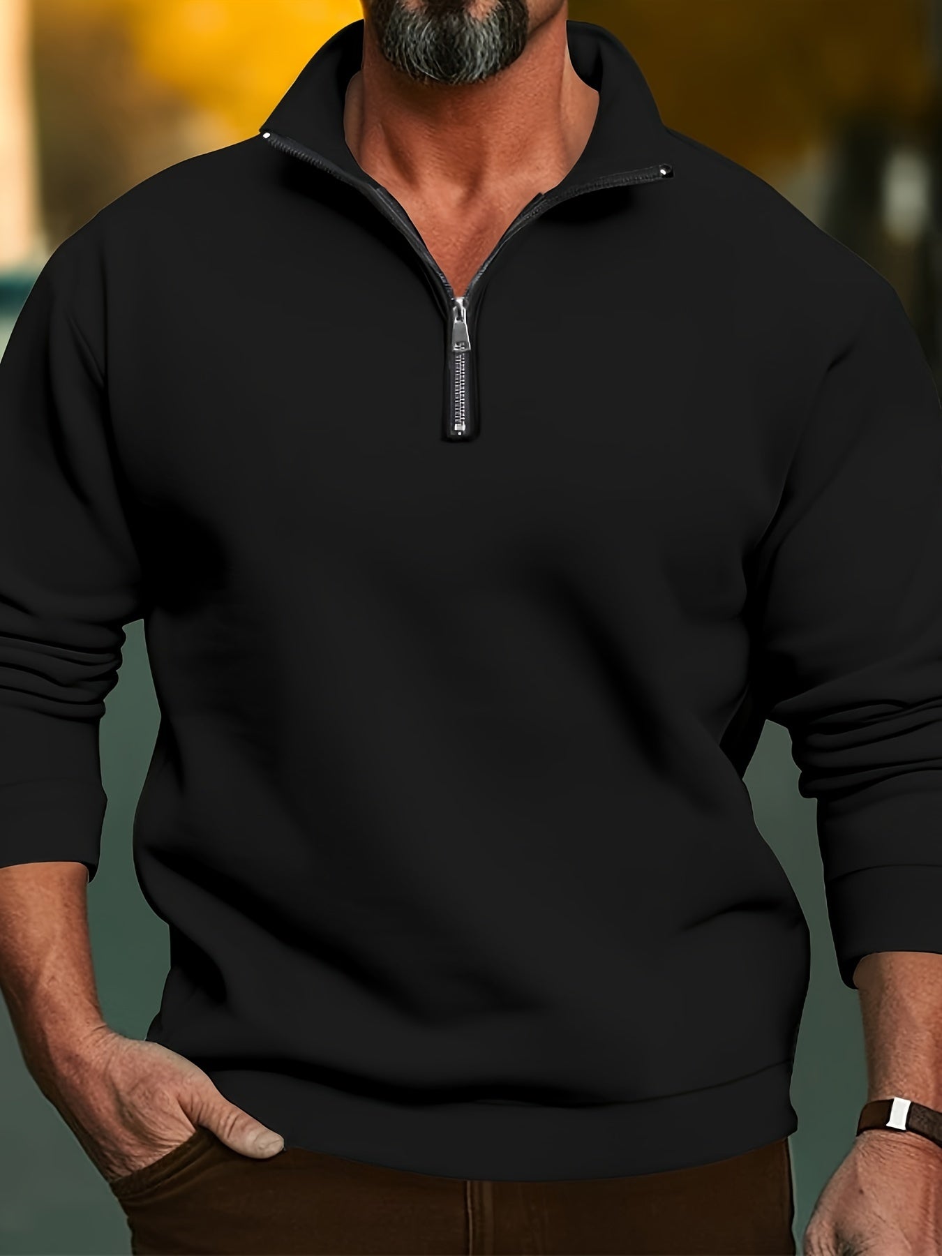 Marco - Casual sweater with zipper for men