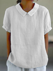 Camille - Classic Cotton and Linen Solid  Top