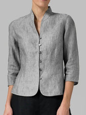 Kylie - High-quality women's blouse with stand-up collar