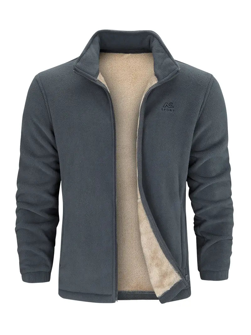 Merijn - Men's Warm Zip-Up Jacket with Stand-Up Collar for Fall and Winter