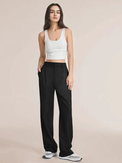 Alexa - Wide-leg palazzo pants with a high waist