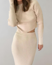 Amaia - Knitted two-piece set with long skirt and round neck